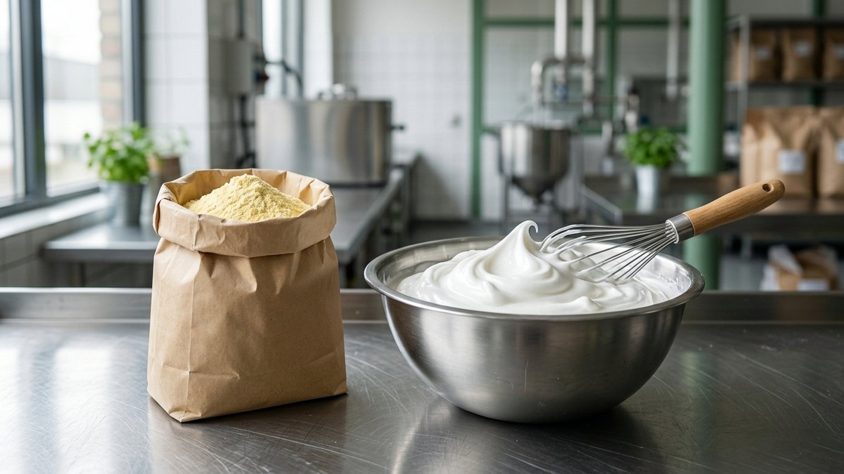 Сухой яичный продукт и взбитая белковая пена