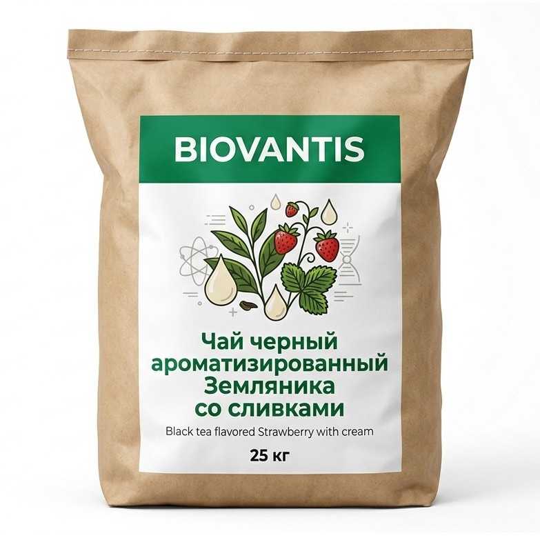 Чай черный ароматизированный Земляника со сливками — упаковка