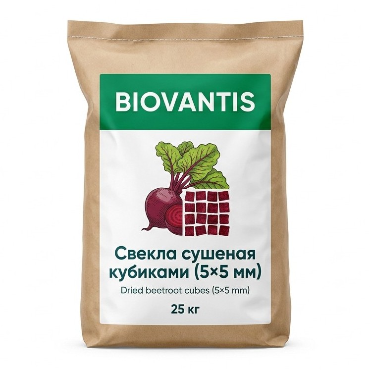 Свекла сушеная кубиками (5×5 мм) — упаковка